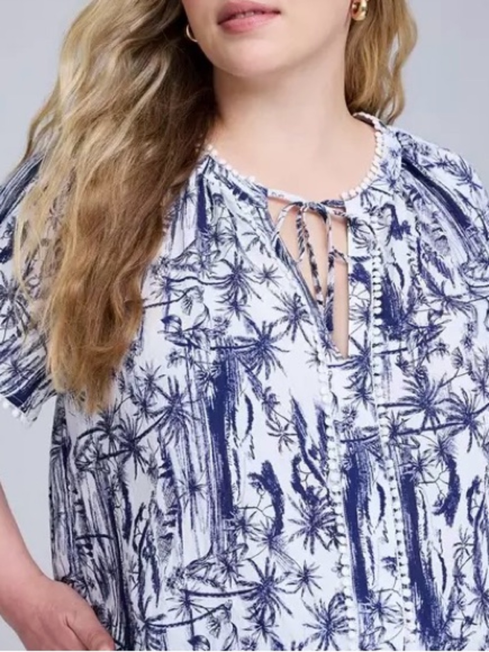 NWT TORRID Belle Isle Tropical Popover Top 1x